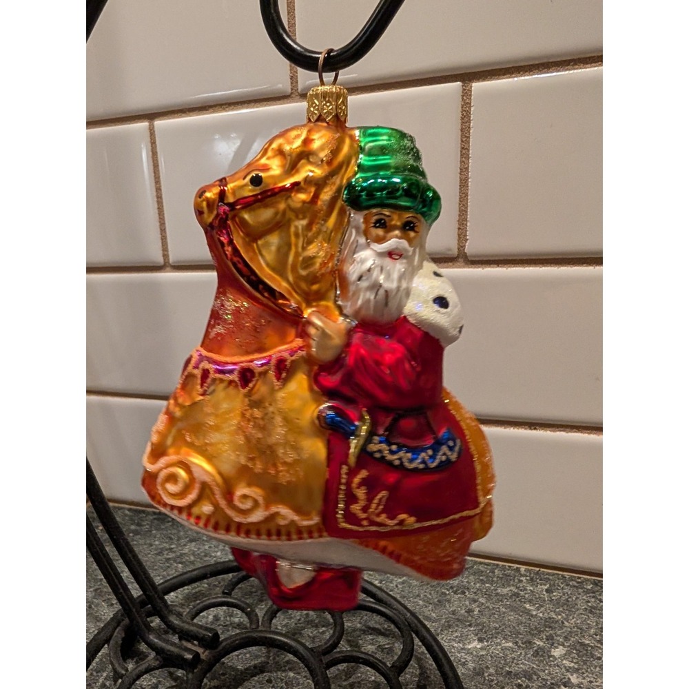 Christopher Radko 1997 PAGEANTRY Christmas Ornament‎ Santa Horse 1997 #97-139-0